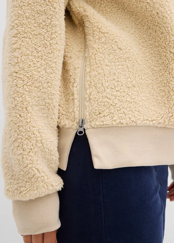 Fleece trui van teddy, bonprix