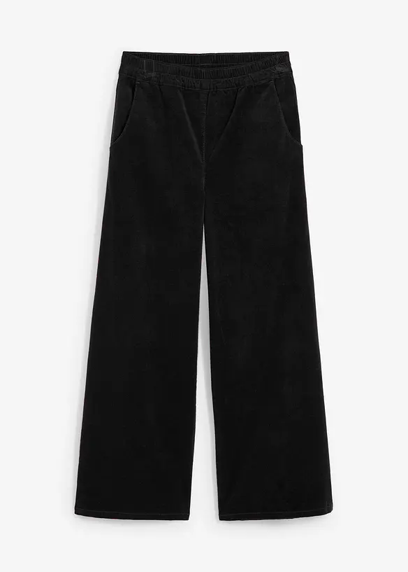 Wijde corduroy broek met high-waist comfortband, bonprix