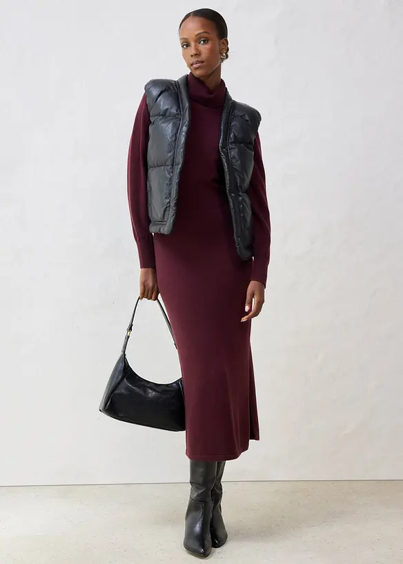 Leren bodywarmer van lamsnappa, bonprix