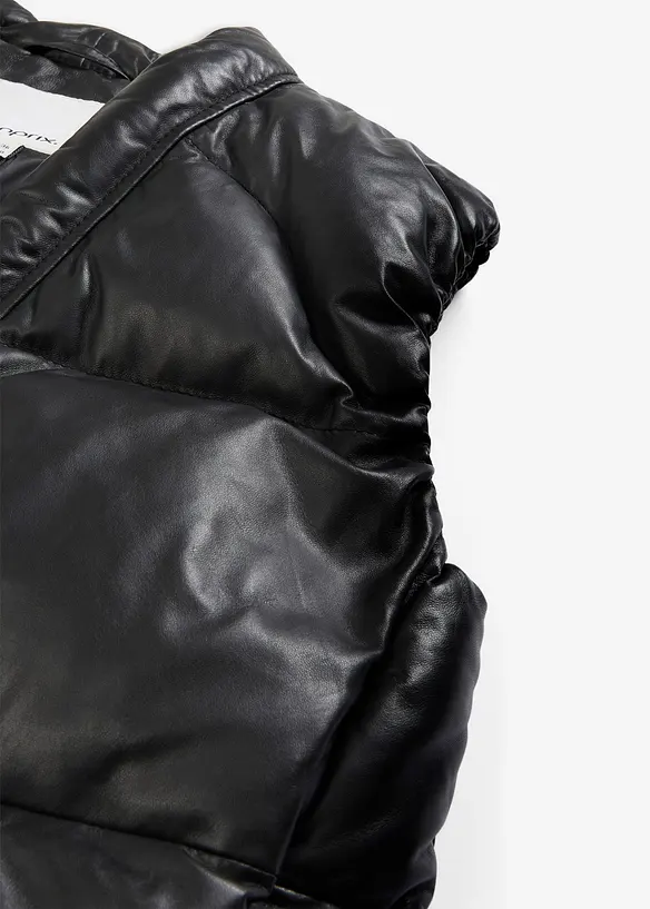 Leren bodywarmer van lamsnappa, bonprix