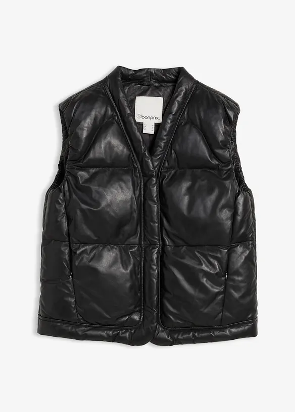 Leren bodywarmer van lamsnappa, bonprix