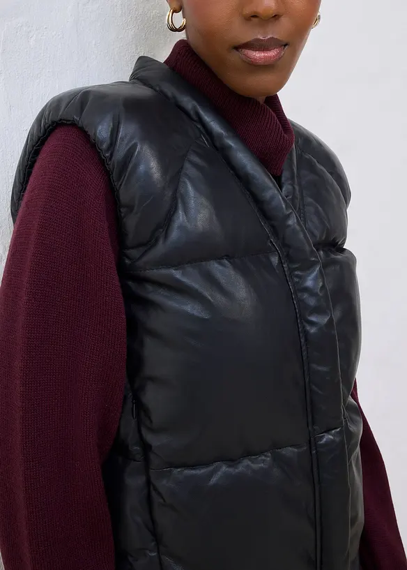 Leren bodywarmer van lamsnappa, bonprix