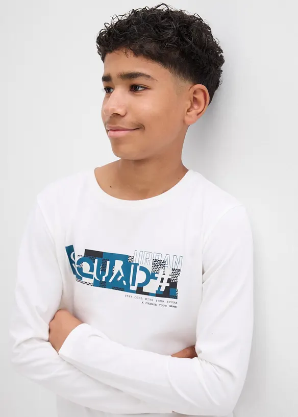 Longsleeve van biologisch katoen (set van 2), bonprix