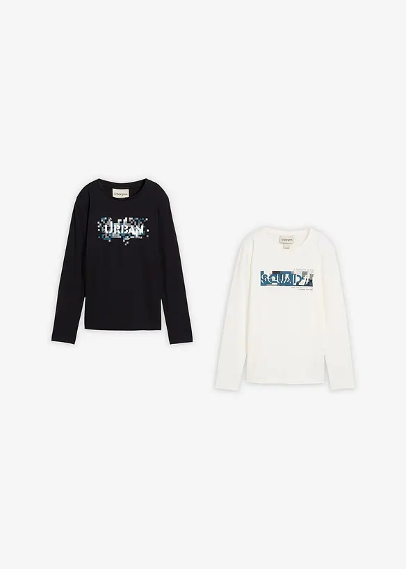 Longsleeve van biologisch katoen (set van 2), bonprix