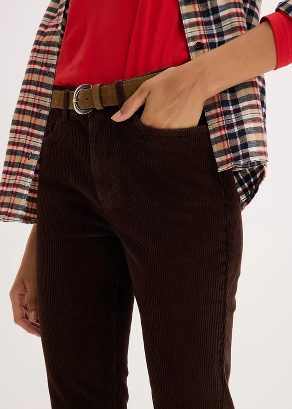 Flared broek van corduroy, bonprix