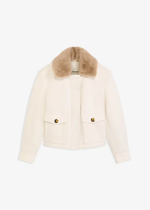 Winterjas in wollen look, bonprix
