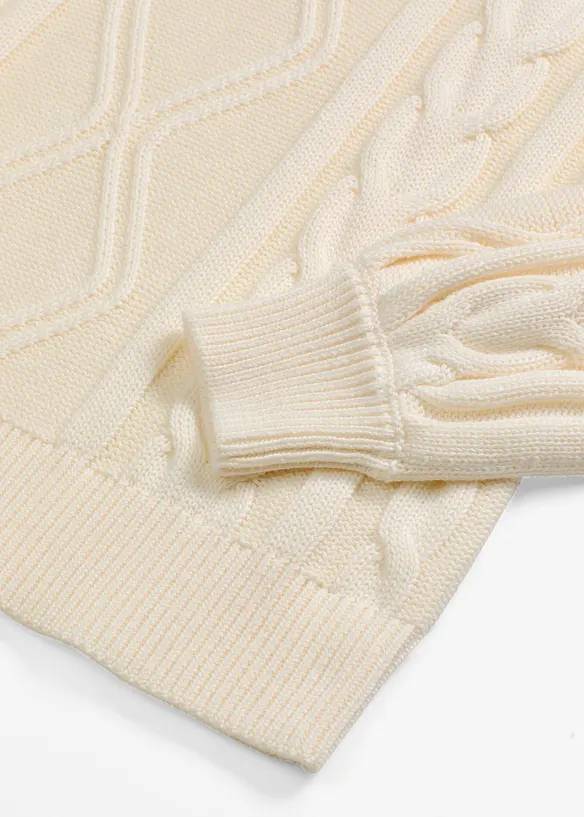 Oversized trui met kabelpatroon, bonprix