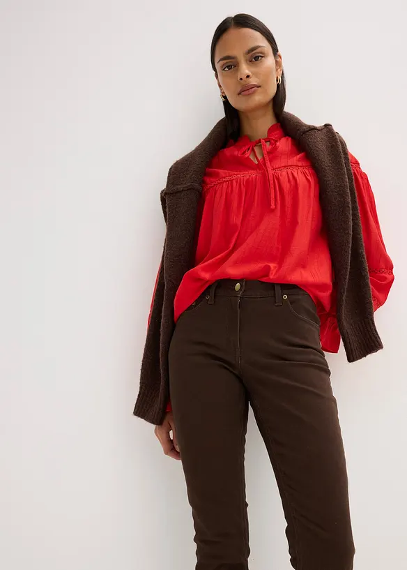 Twill broek van elastische katoenmix, bonprix