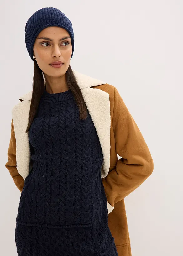 Gebreide jurk met kabelpatroon, bonprix