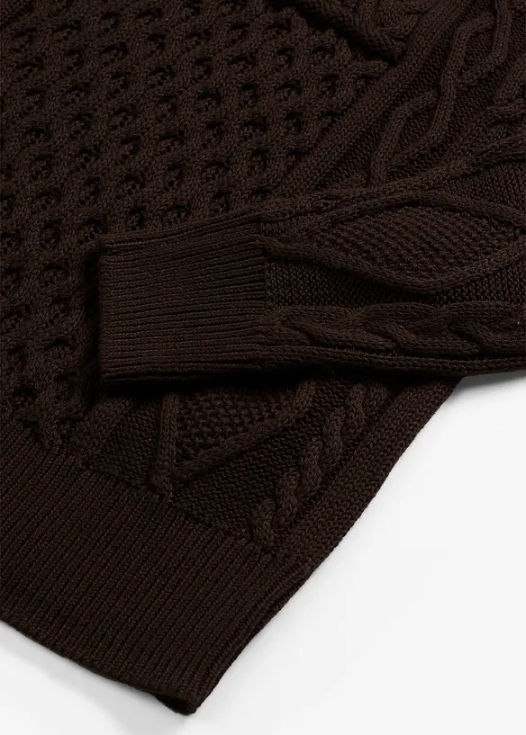 Gebreide jurk met kabelpatroon, bonprix