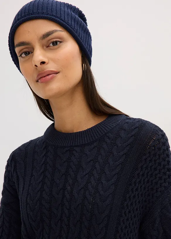 Gebreide jurk met kabelpatroon, bonprix