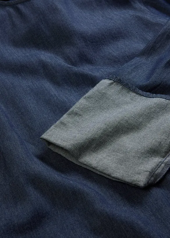 Spijkerblouse met wijde mouwen, bonprix