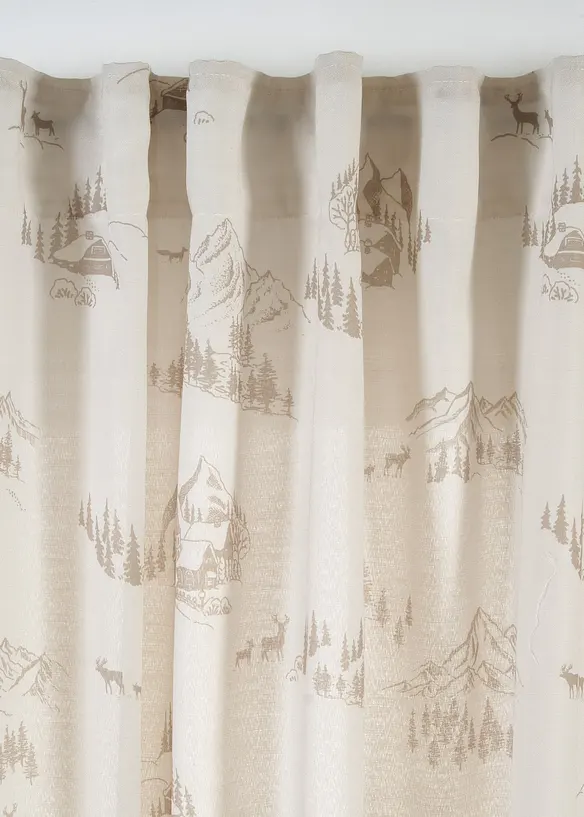 Gordijn met winterlandschap, ook verkrijgbaar in extra lang (1 stuk), bonprix