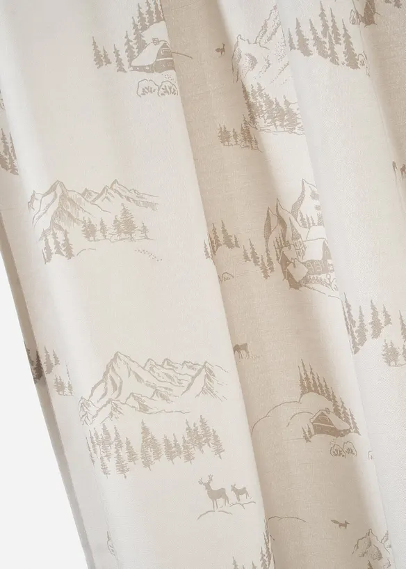 Gordijn met winterlandschap, ook verkrijgbaar in extra lang (1 stuk), bonprix