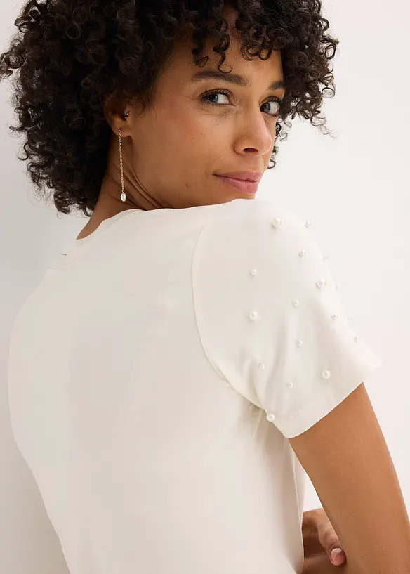 Shirt met parels, bonprix