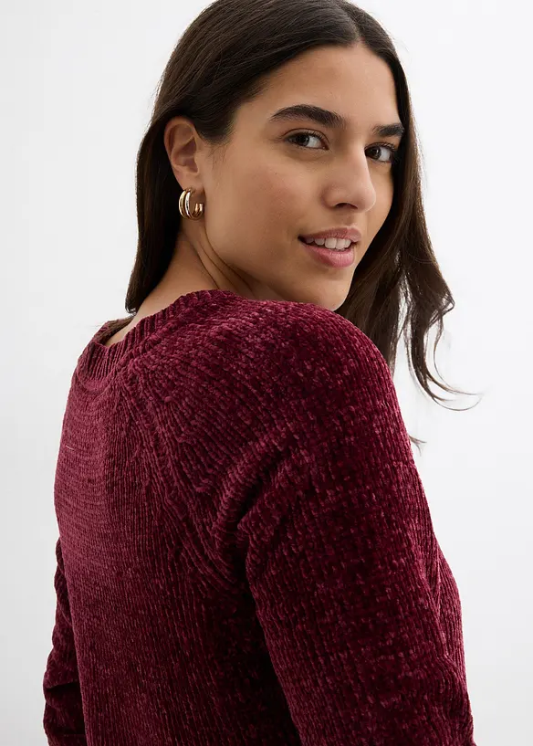 Gebreide oversized jurk van chenille, bonprix