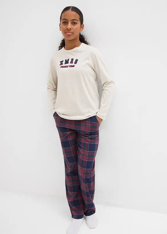 Pyjama met flanellen broek van zacht katoen (2-dlg. set), bonprix