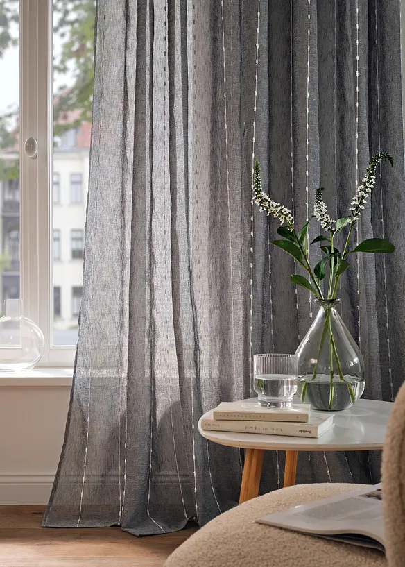 Gordijn met geweven strepen (1 stuk), bonprix