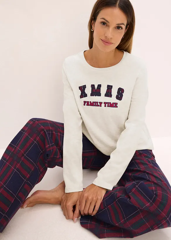 Pyjama met flanellen broek en cadeautasje, bonprix