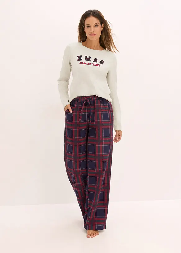 Pyjama met flanellen broek en cadeautasje, bonprix