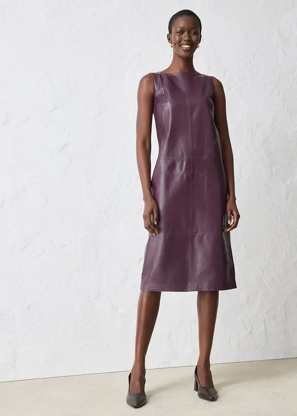 Leren jurk van nappaleer, bonprix