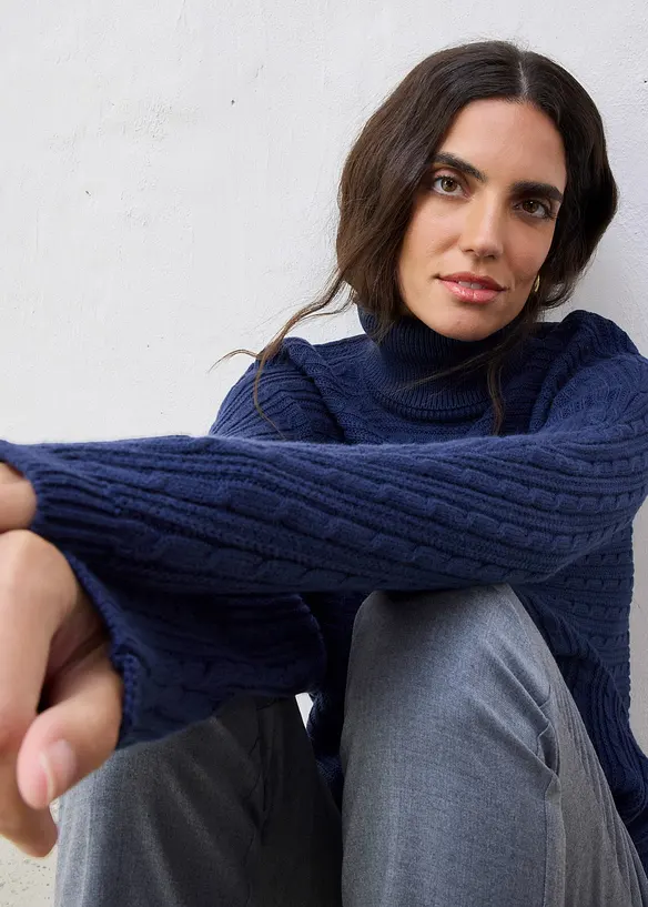 Oversized trui met merinowol, bonprix