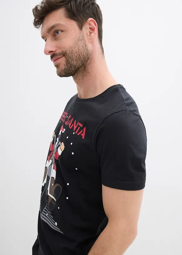 T-shirt met kerstprint van biologisch katoen, bonprix