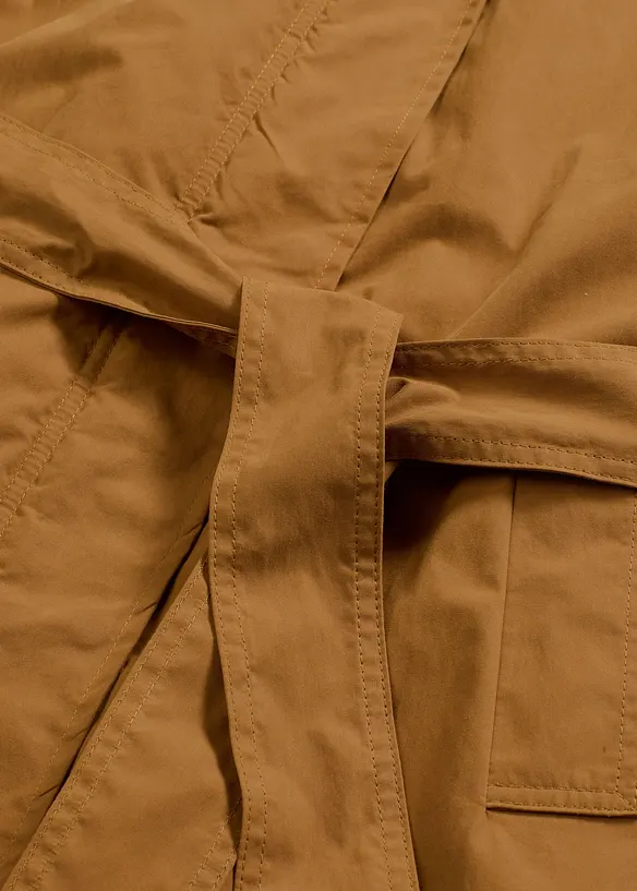 Gewatteerde trenchcoat met afneembare bontkraag, bonprix