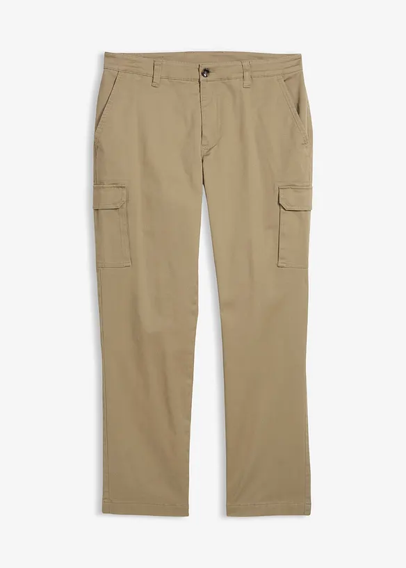 Regular fit stretch cargo thermobroek, straight, bonprix