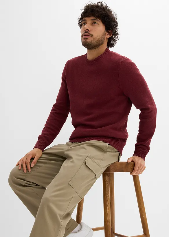 Regular fit stretch cargo thermobroek, straight, bonprix