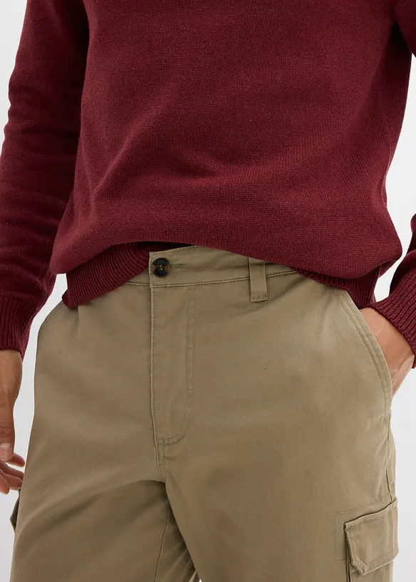Regular fit stretch cargo thermobroek, straight, bonprix