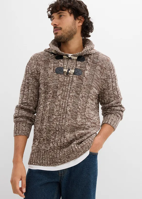 Grof gebreide hoodie met katoen, bonprix