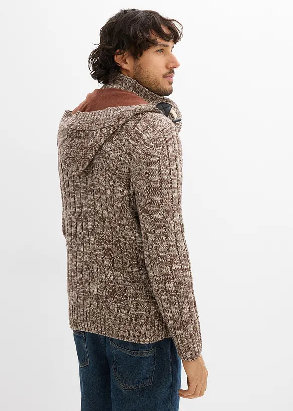 Grof gebreide hoodie met katoen, bonprix
