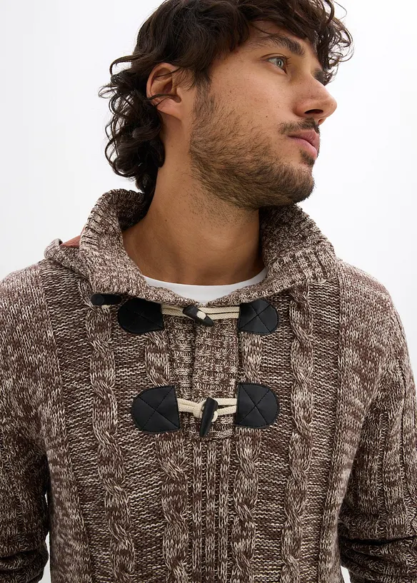 Grof gebreide hoodie met katoen, bonprix