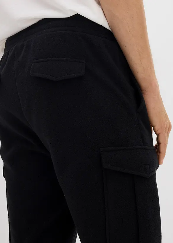 warme cargo broek van fleece, regular fit, bonprix
