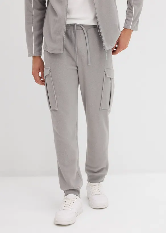 Cargo broek van fleece, regular fit, bonprix