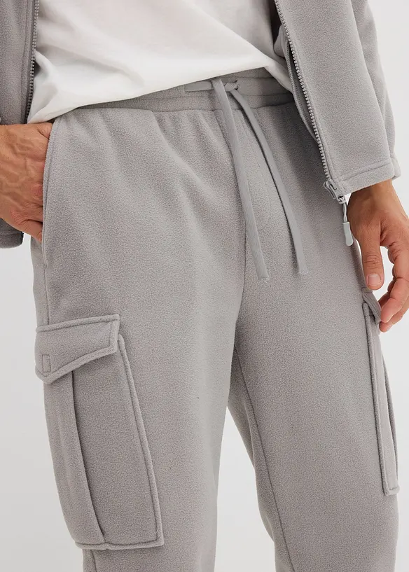 Cargo broek van fleece, regular fit, bonprix