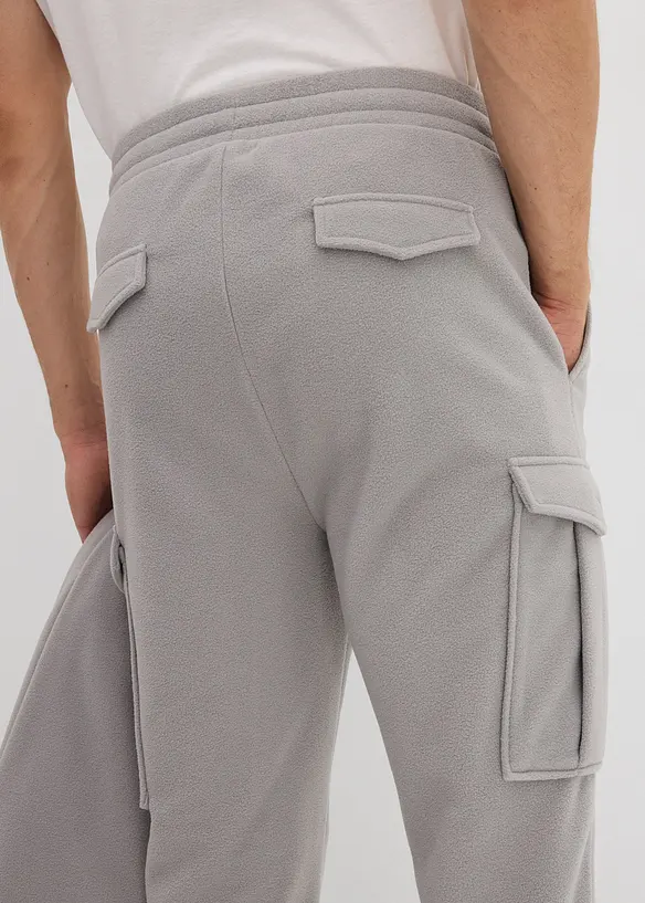 Cargo broek van fleece, regular fit, bonprix