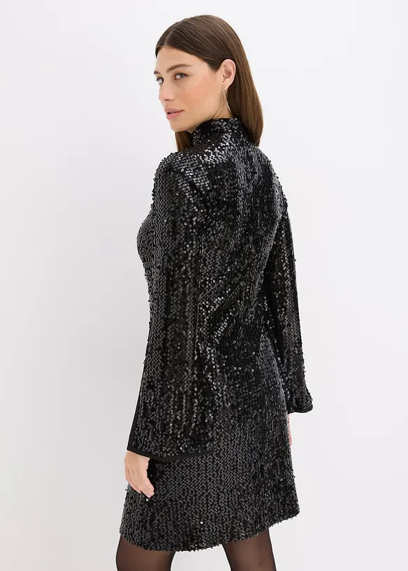 Paillettenjurk met trompetmouwen, bonprix