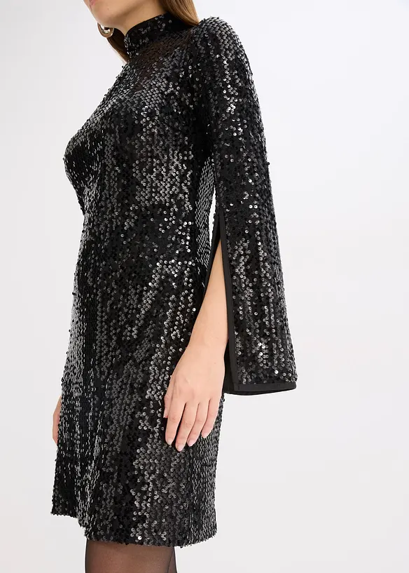 Paillettenjurk met trompetmouwen, bonprix