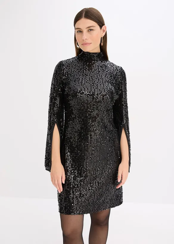 Paillettenjurk met trompetmouwen, bonprix