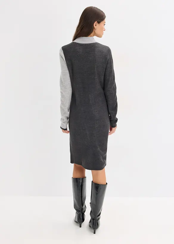 Gebreide jacquard jurk met trendy strepen, bonprix