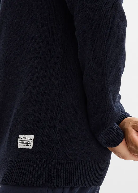 Vest met opstaande kraag en gerecycled katoen, bonprix
