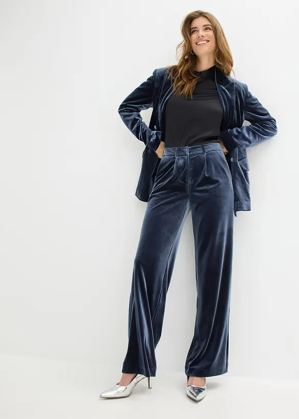 Broek van zacht fluweel, bonprix
