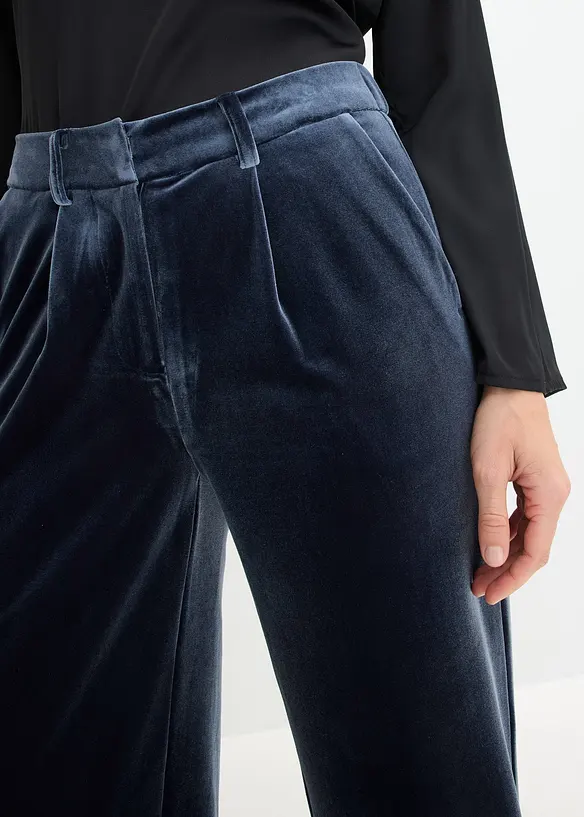 Broek van zacht fluweel, bonprix