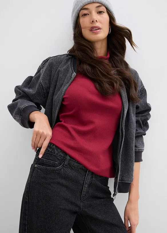 Wide leg jeans, mid waist, full length, bonprix