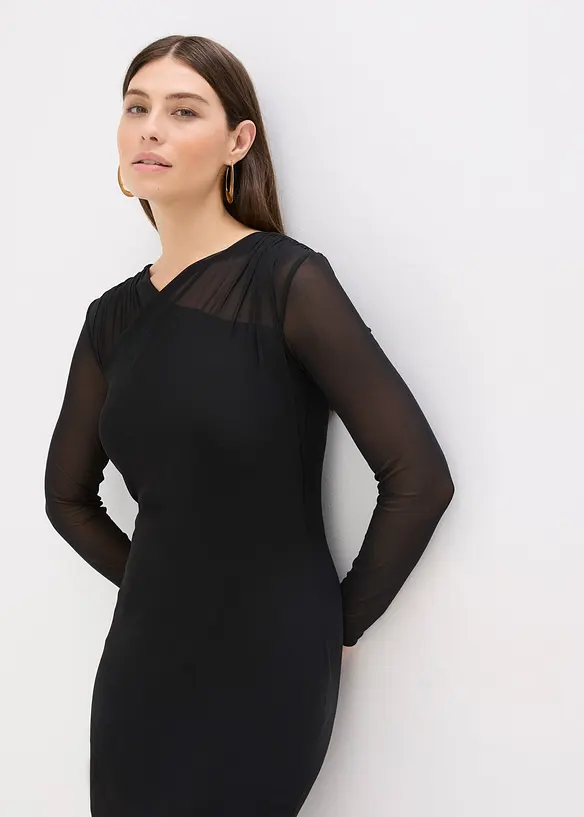 Jersey jurk van mesh, bonprix