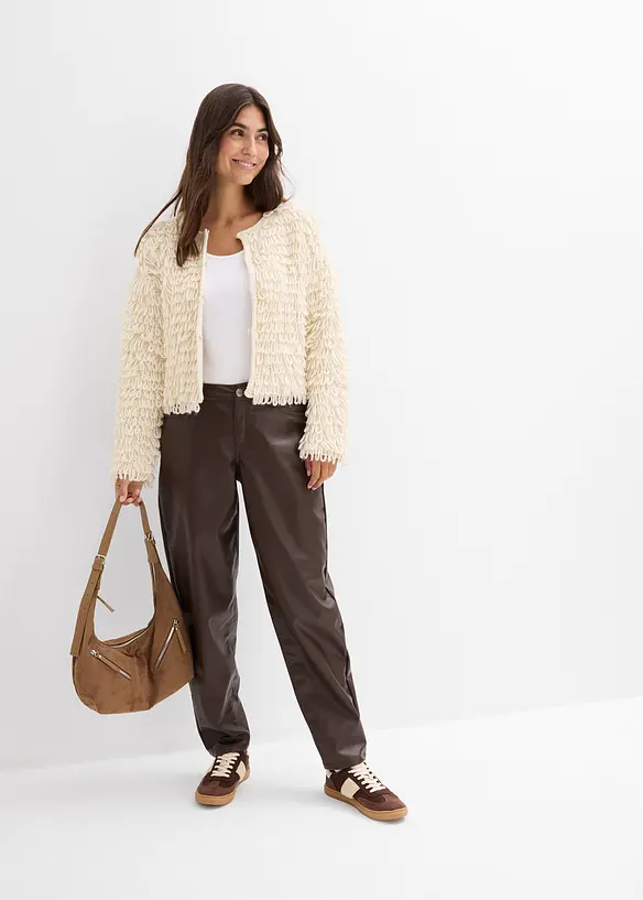 Vest in curly imitatiebont, bonprix