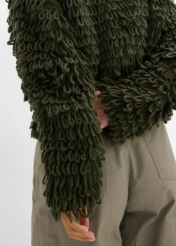 Vest in curly imitatiebont, bonprix