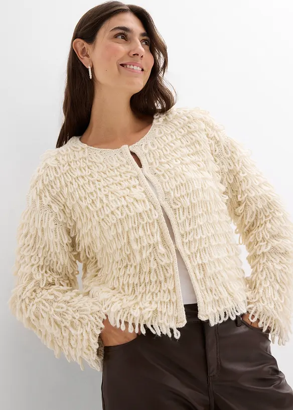 Vest in curly imitatiebont, bonprix